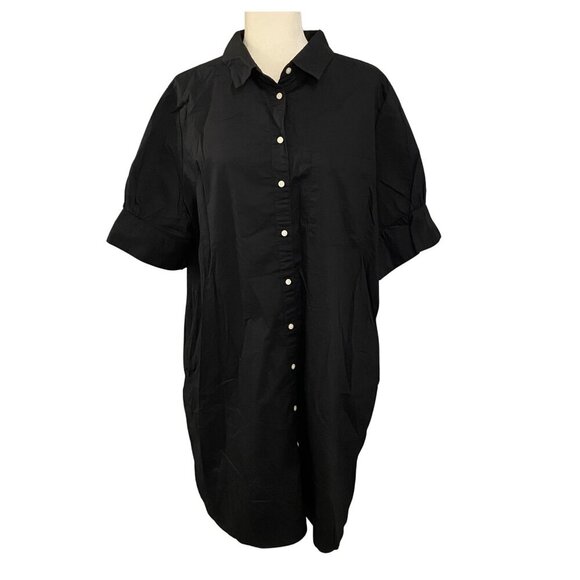 Old Navy Black 100% Cotton Shirt Dress – NWT – Size XL - Picture 2 of 5